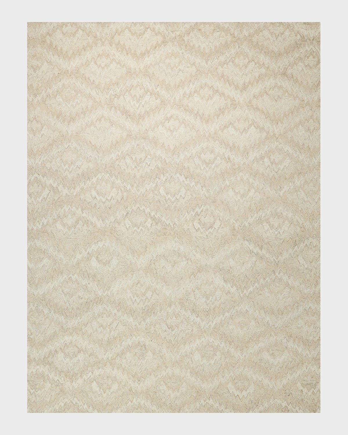 Bargello Beige New Zealand Wool hand-tufted Area Rug