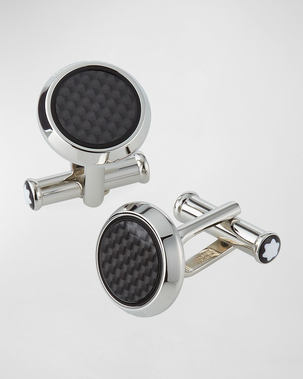 Men & apos;s Round Carbon Fiber Cufflinks