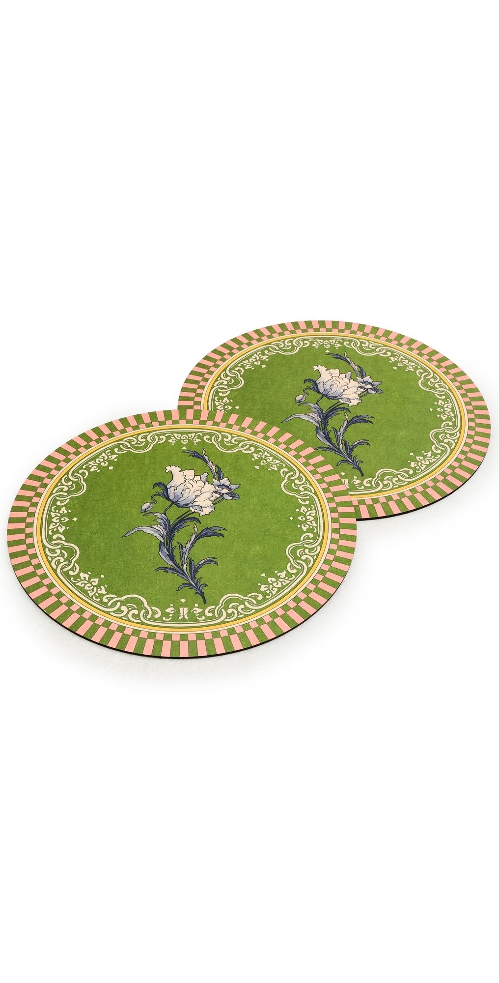 La DoubleJ Set of 2 Disk Placemats Nymph Bloom One Size