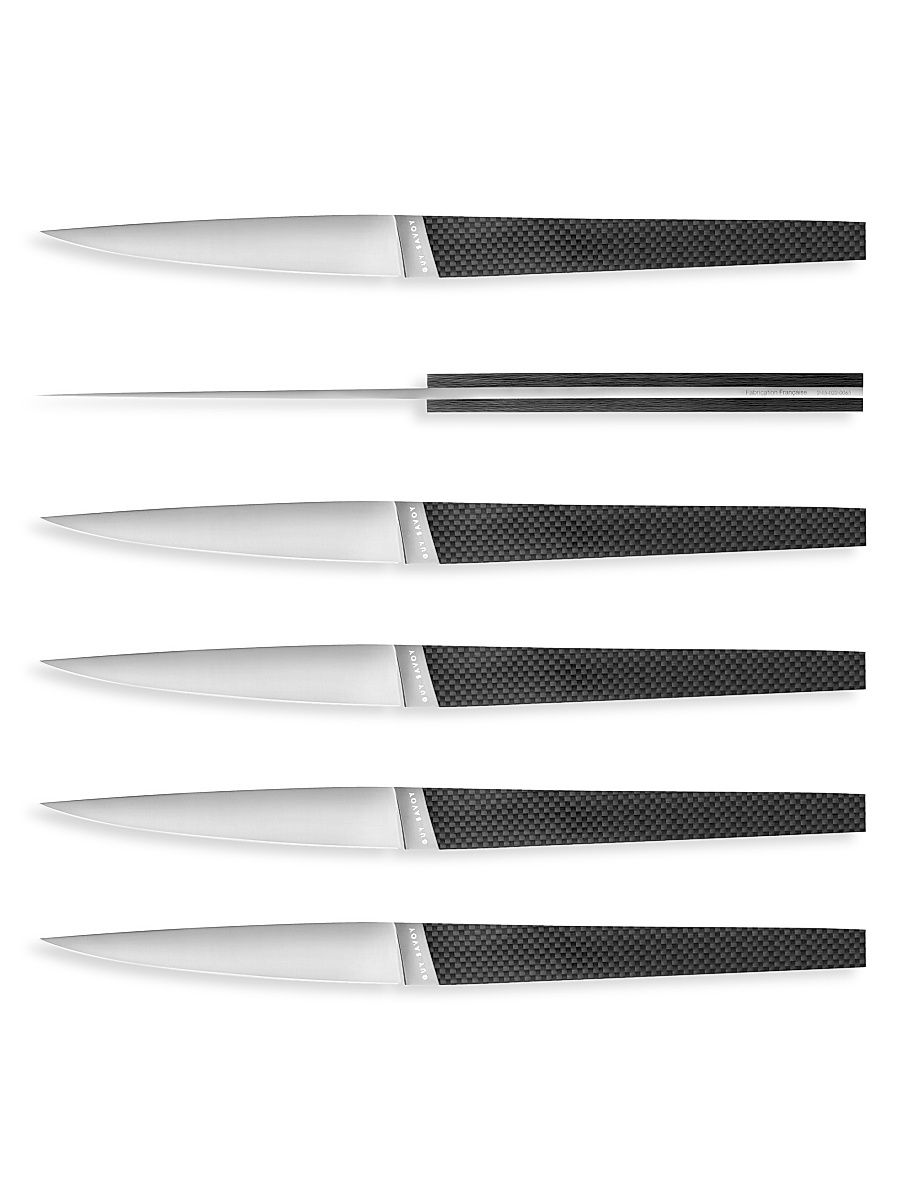 Guy Savoy 6-Piece Ulu & Savik Table Knife Set - Silver