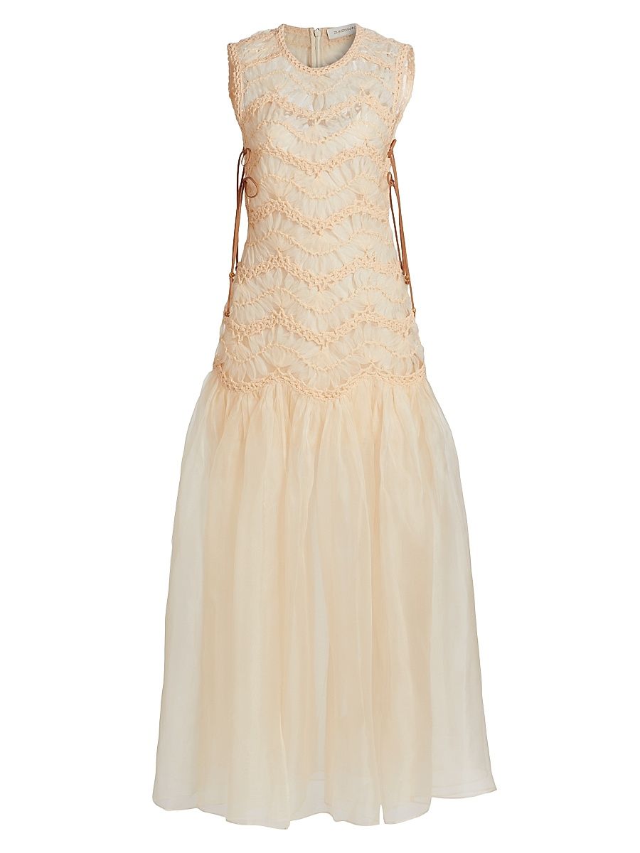 Women's Illuminate Macramé Maxi Dress - Cream - Size 8