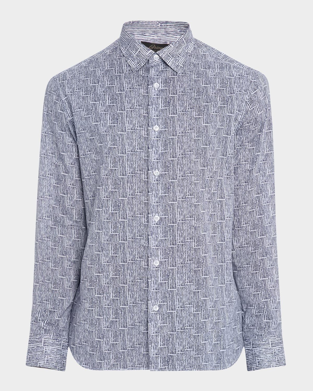 Men & apos;s Cotton Bamboo-Print Sport Shirt