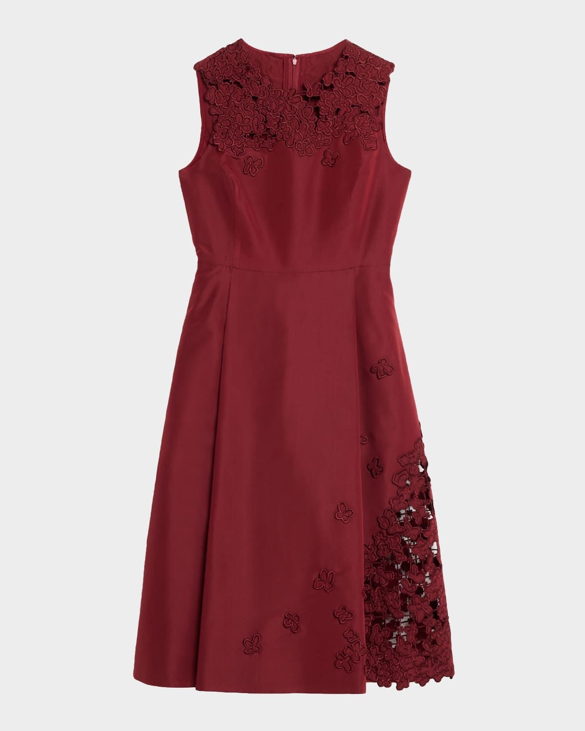Sleeveless Embroidered Midi Cocktail Dress