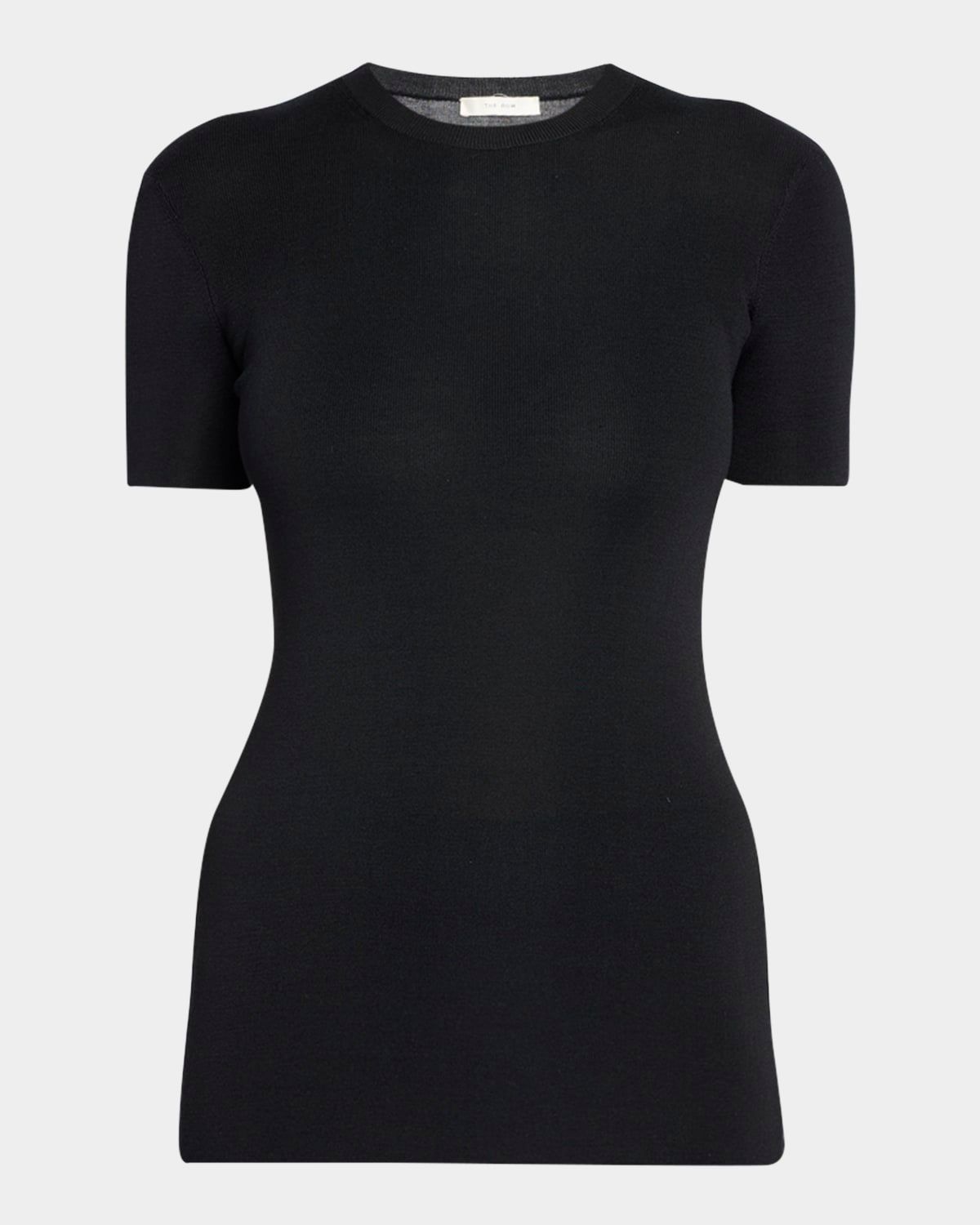 Jannat Classic Fitted Silk Knit Top