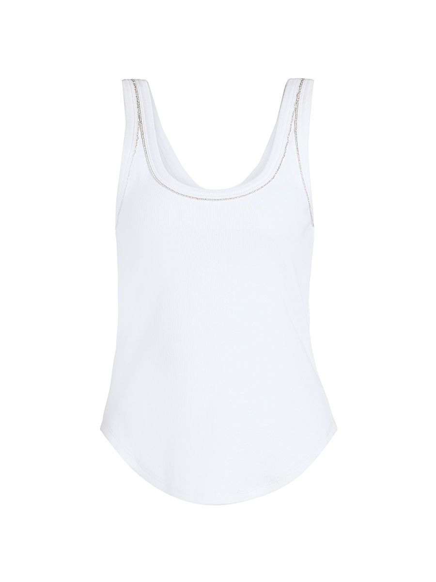 Women's Wilma Rhinestone-Embellished Tank - White - Size XL