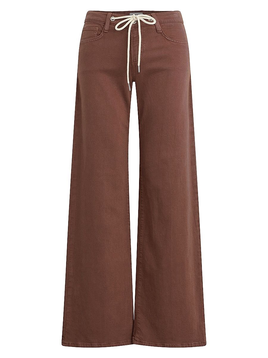 Women's Lou Lou Drawstring Wide-Leg Jeans - Chocolate - Size 32