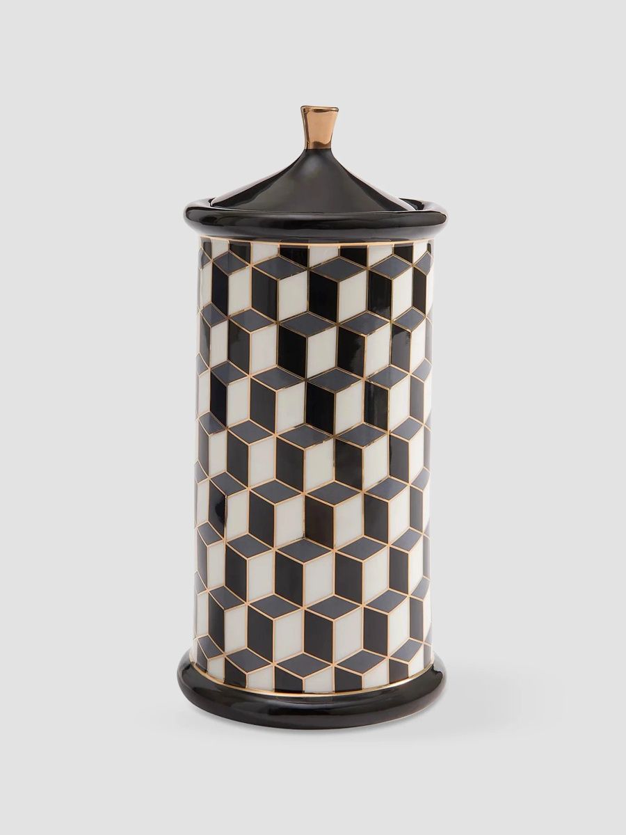 Jonathan Adler Versailles Large Canister - Black White