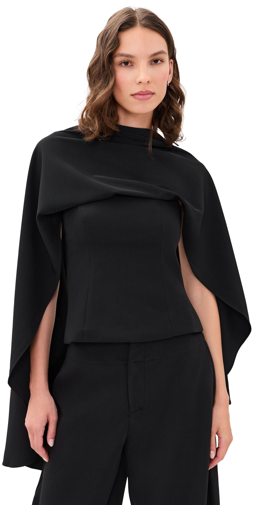 Line & Dot Scout Drape Top Black M