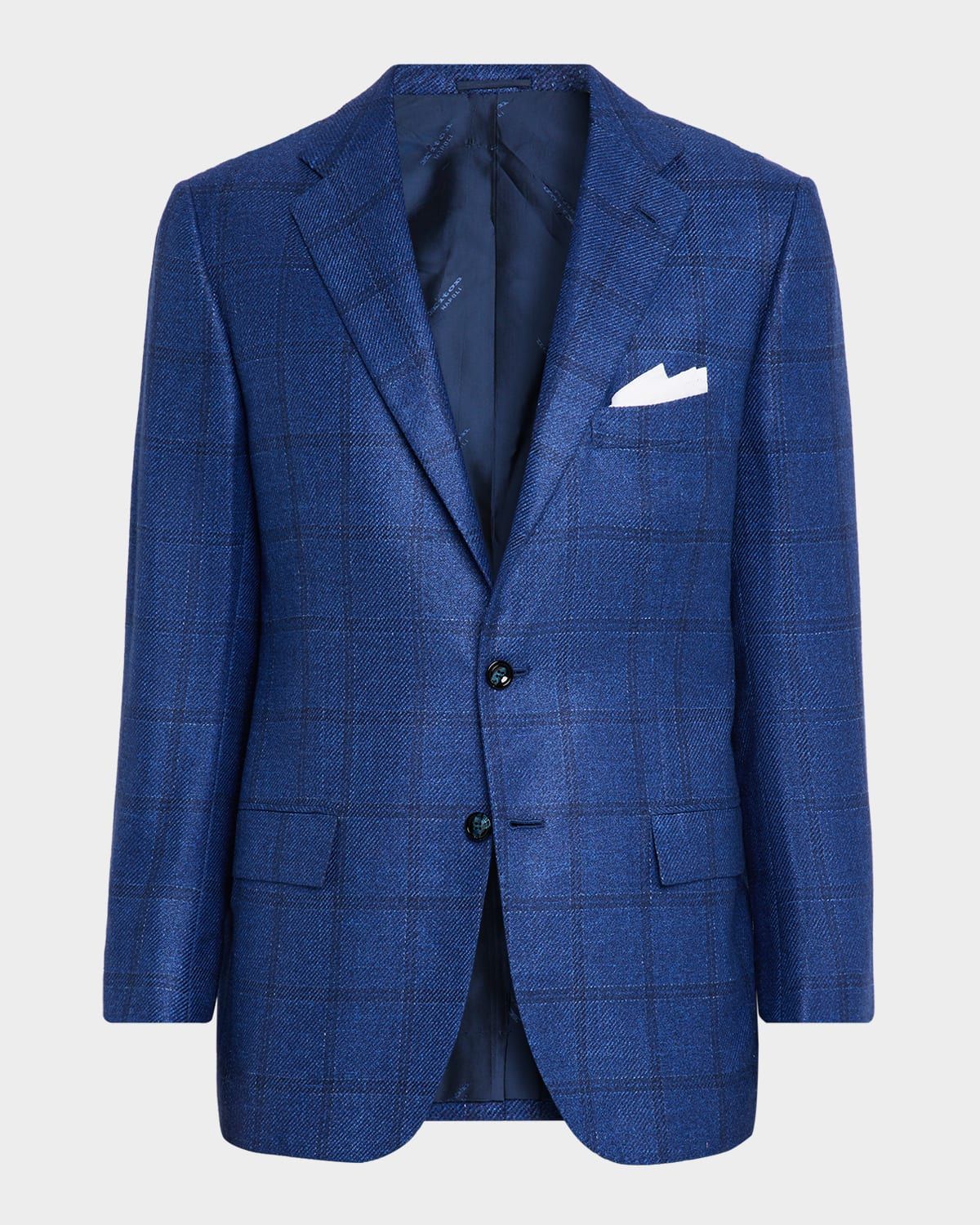 Men & apos;s Windowpane Check Single-Breasted Sport Coat