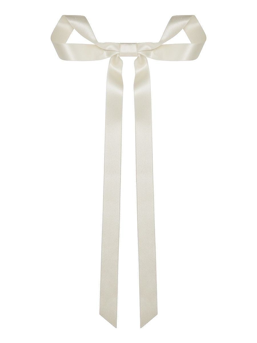 Women's Gretta Silk Bow Barrette - Cream