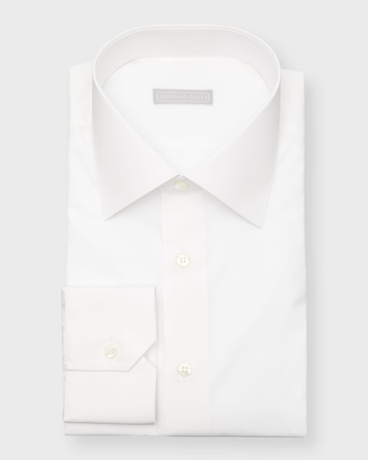 Men & apos;s Solid Barrel-Cuff Dress Shirt