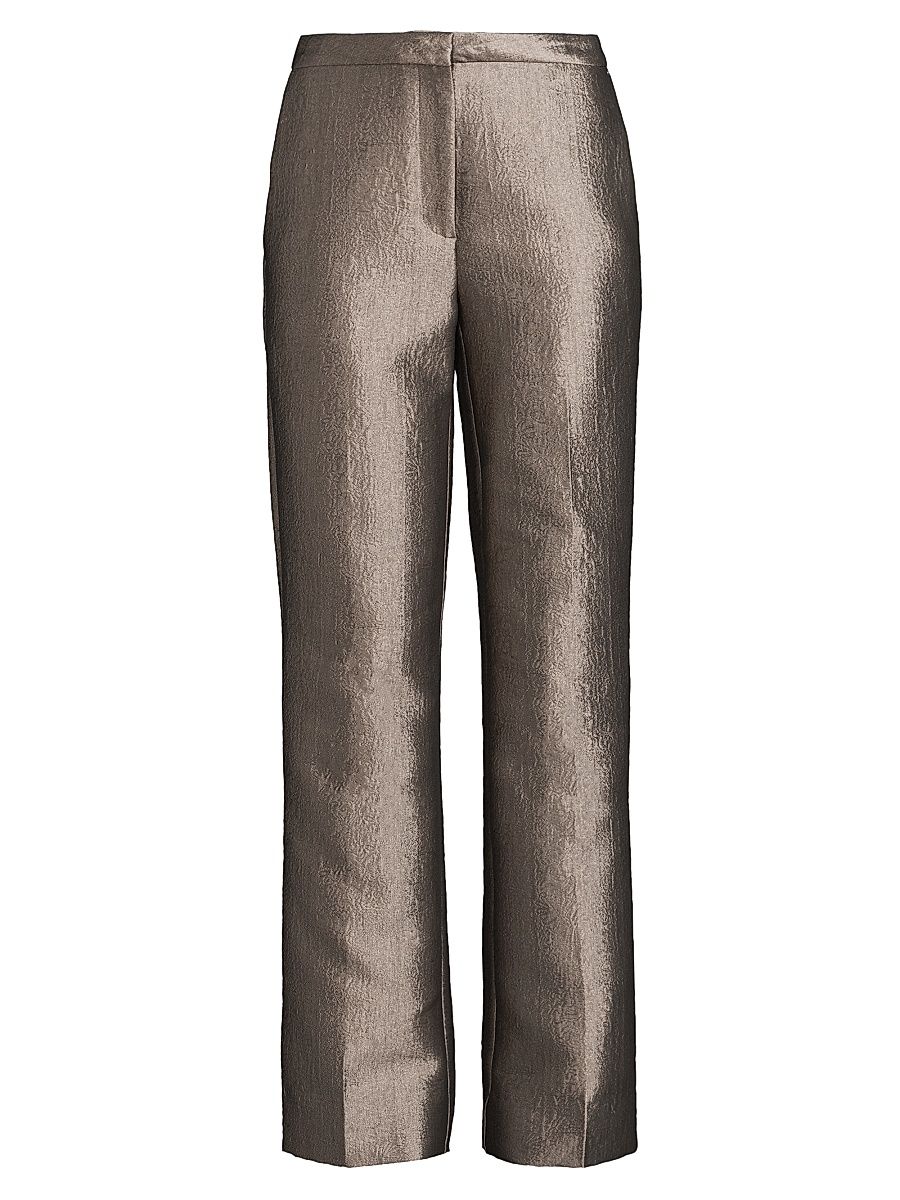 Women's Metallic Jacquard Trousers - Alloy - Size 2