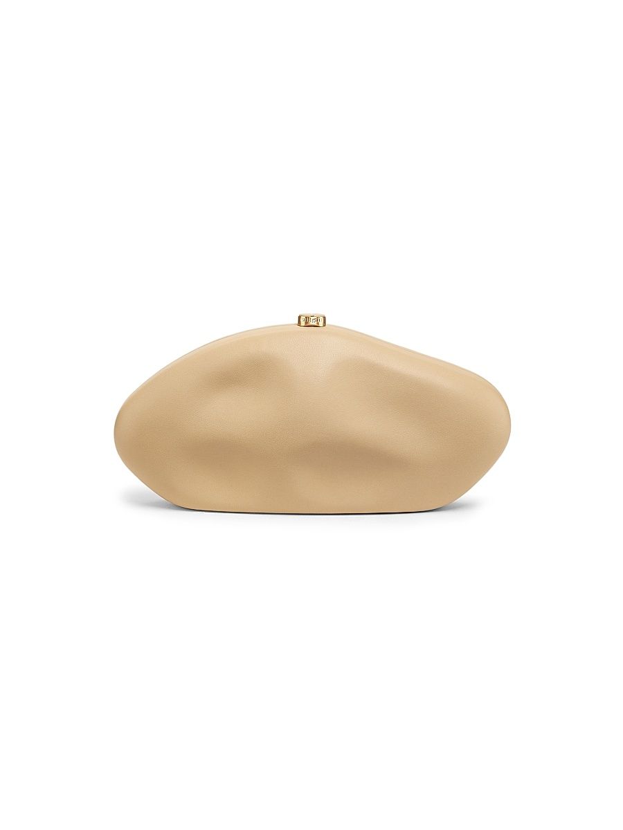 Women's Leather Caldera Clutch - Sand