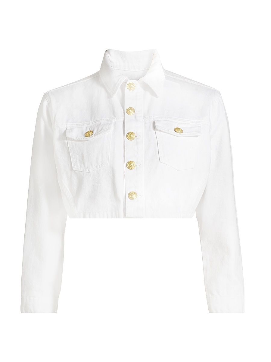 Women's Koda Cotton Crop Jacket - Blanc - Size XL