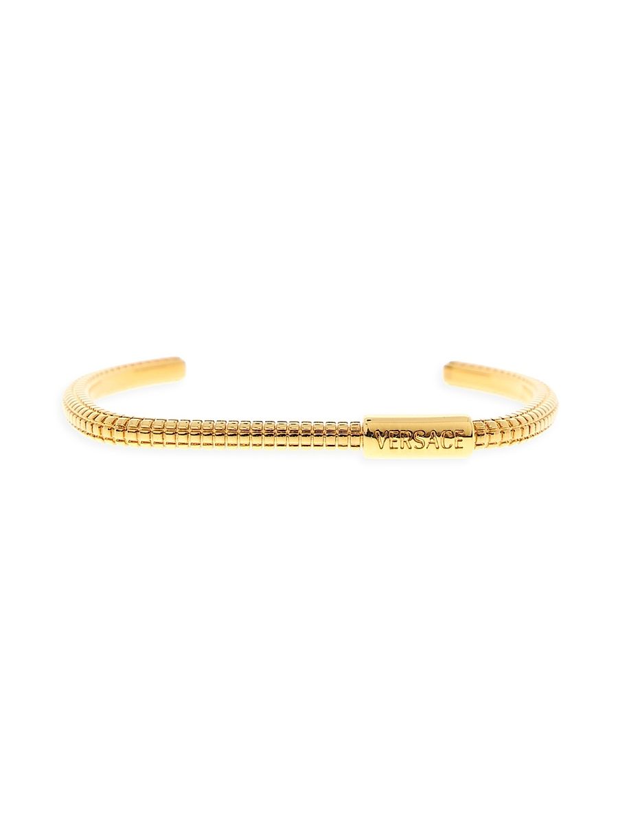 Women's Goldtone Logo Cuff - Versace Gold - Size Medium