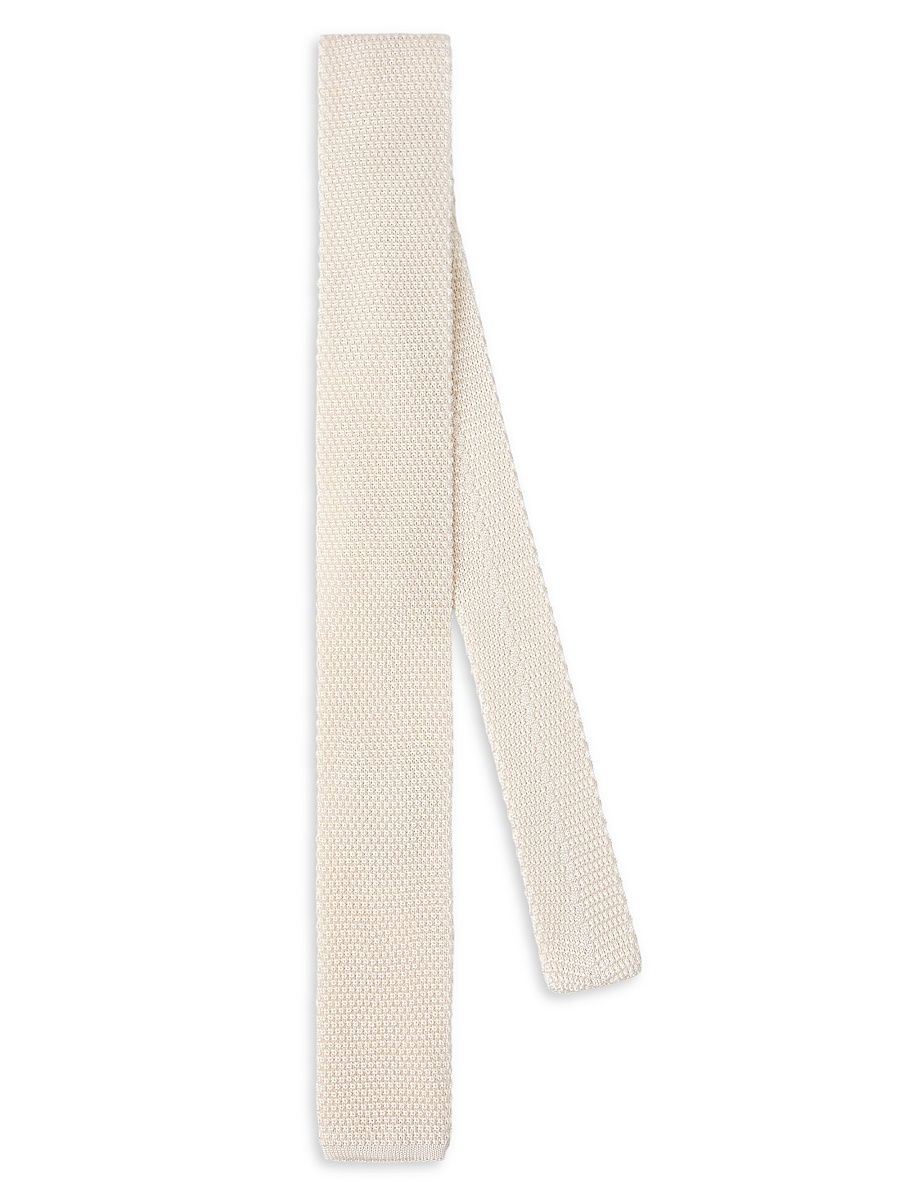 Men's Silk Knit Tie - White
