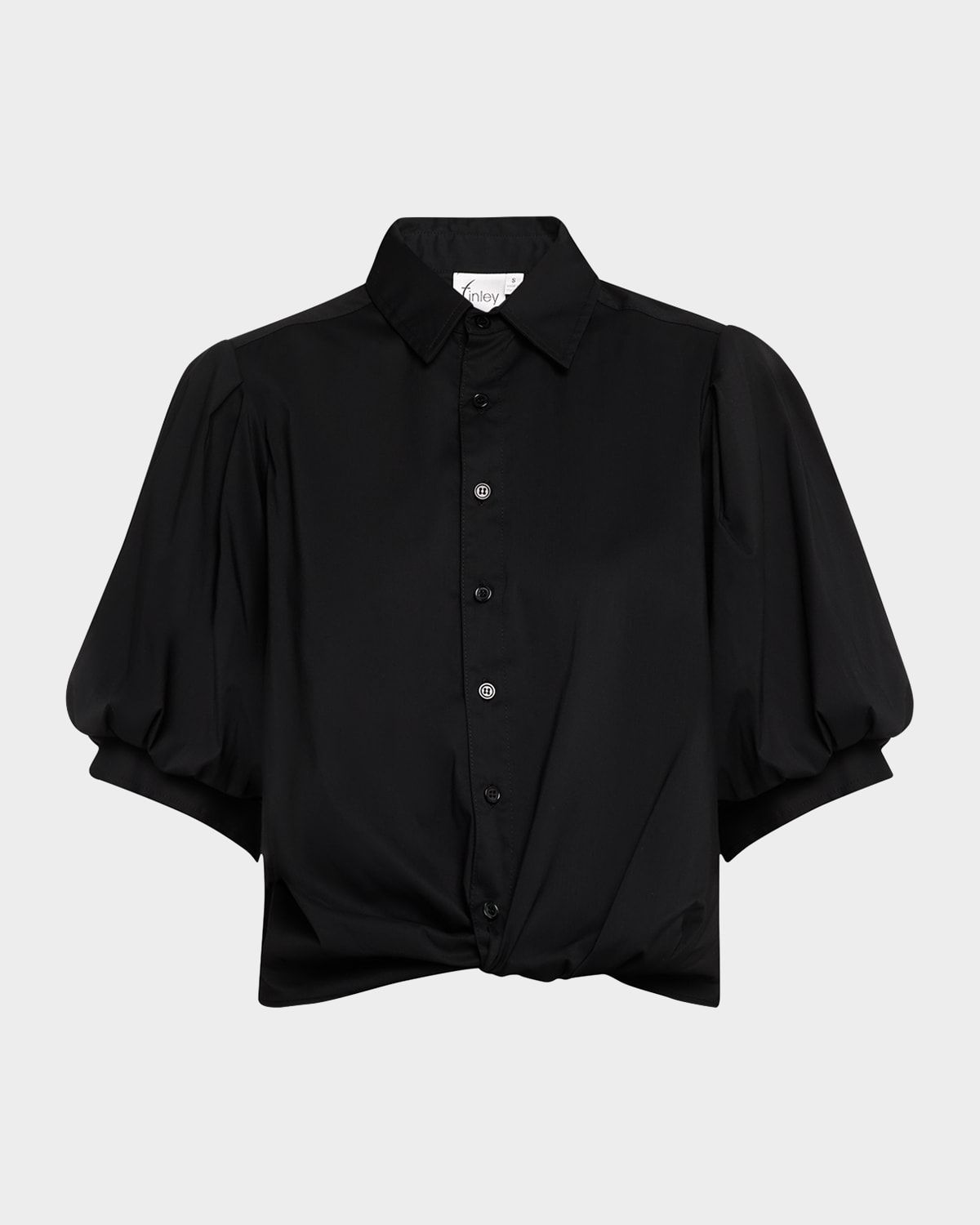 Bomba Button-Down Twist-Front Poplin Shirt