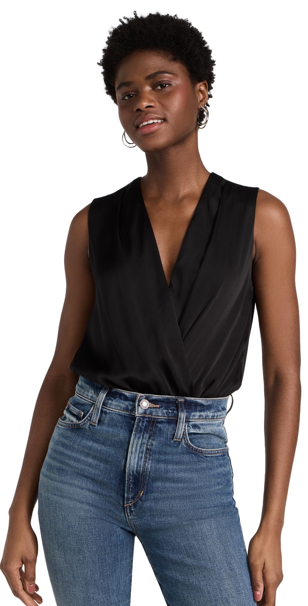 Favorite Daughter The Sleeveless Date Thong Bodysuit Black XL