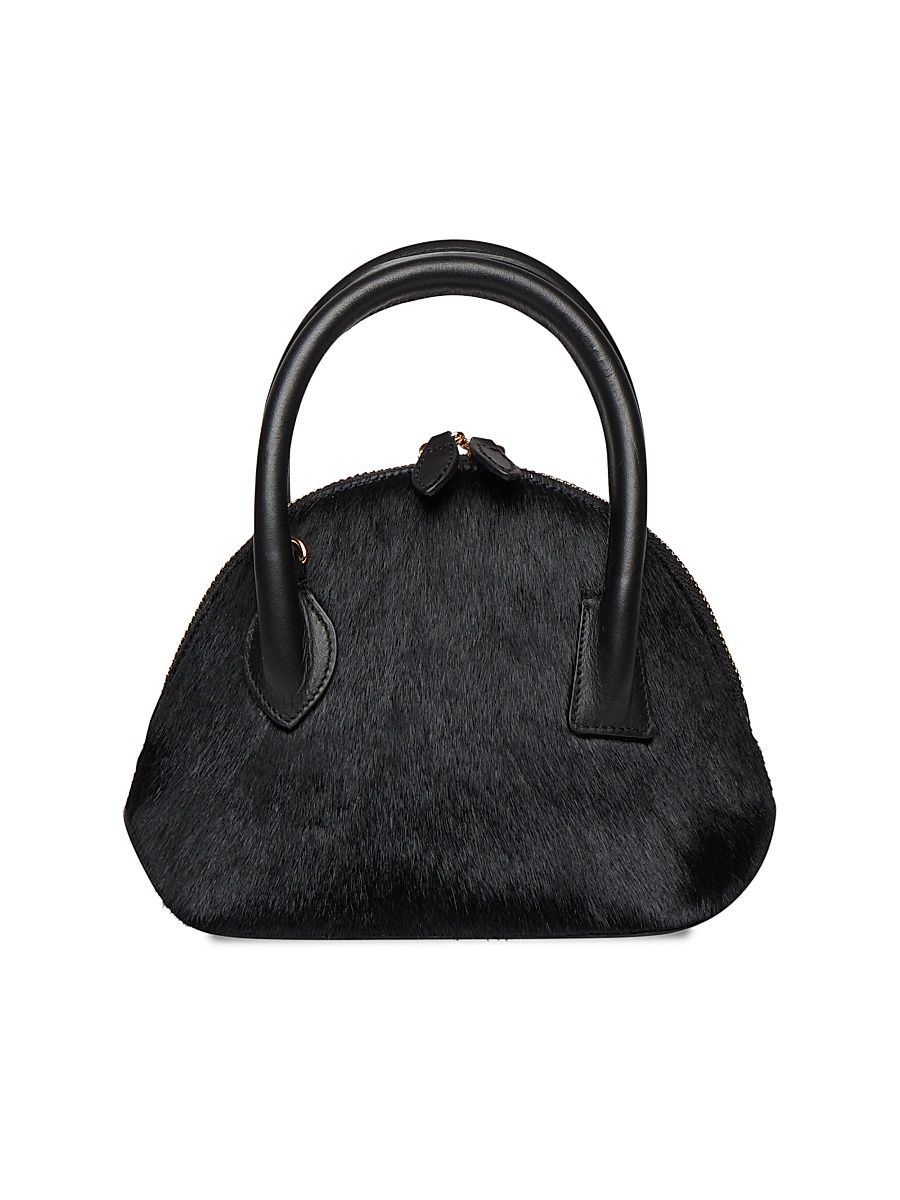 Women's Mini Calf Hair Bowler - Black Calf