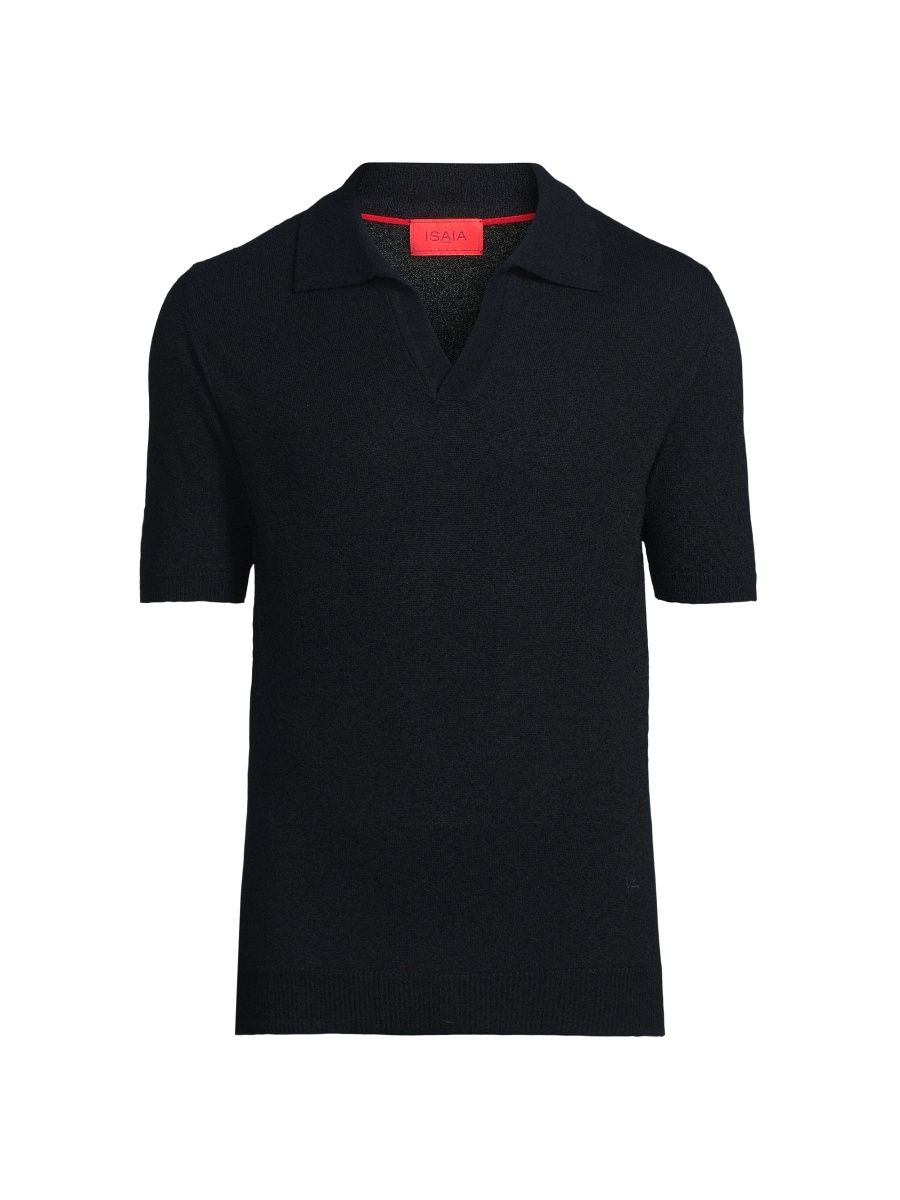 Isaia Men's Terry Polo Shirt - Dark Blue - Size Large