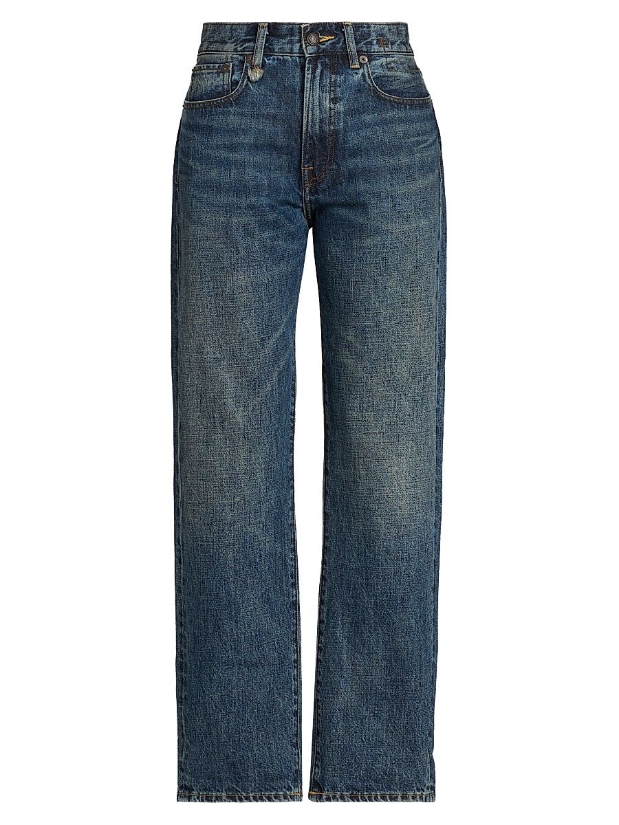 Women's Whiskered Cotton Jeans - Renegade Blue - Size 31