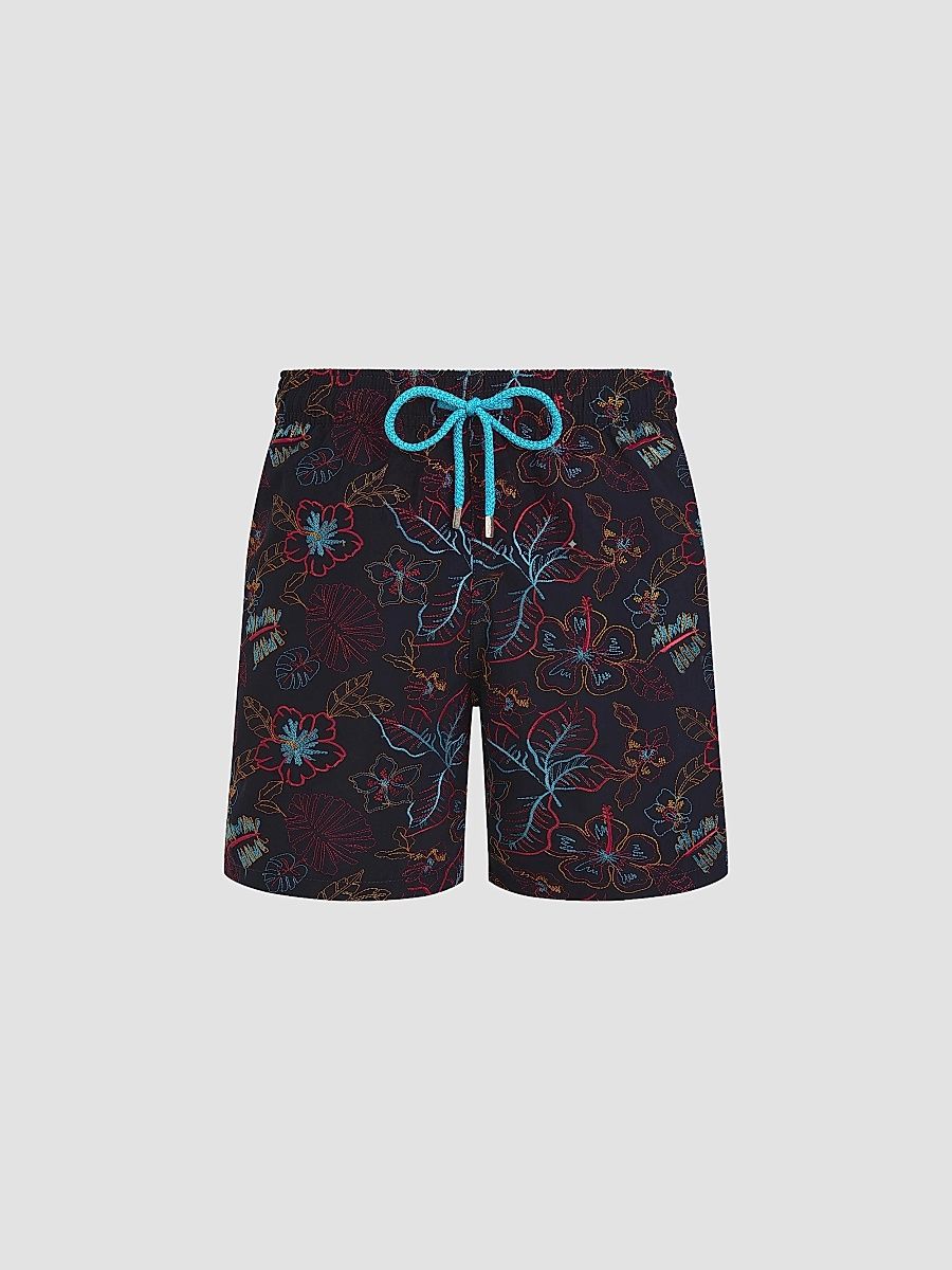 Men's Mistral Embroidered Swim Trunks - Navy - Size Small