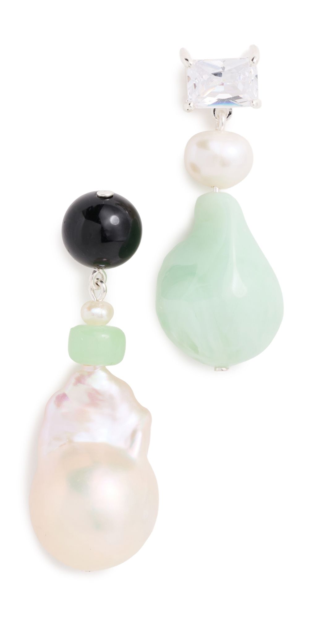 Completedworks Baroque Glass Bead Earrings Recycled Silver/Silver Plated One Size