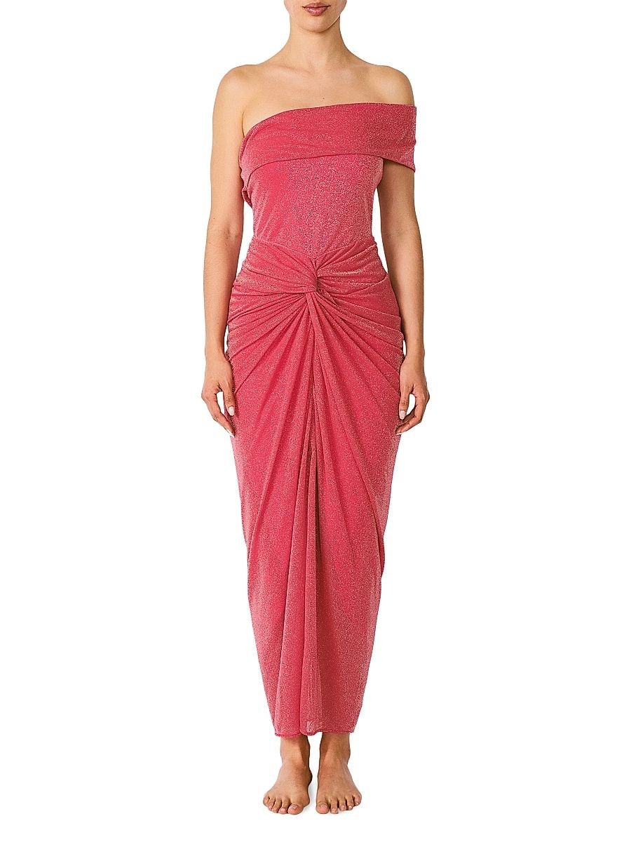 Women's Valle De La Luna Aria Asymmetric Jersey Maxi Dress - Pink Spice - Size XS