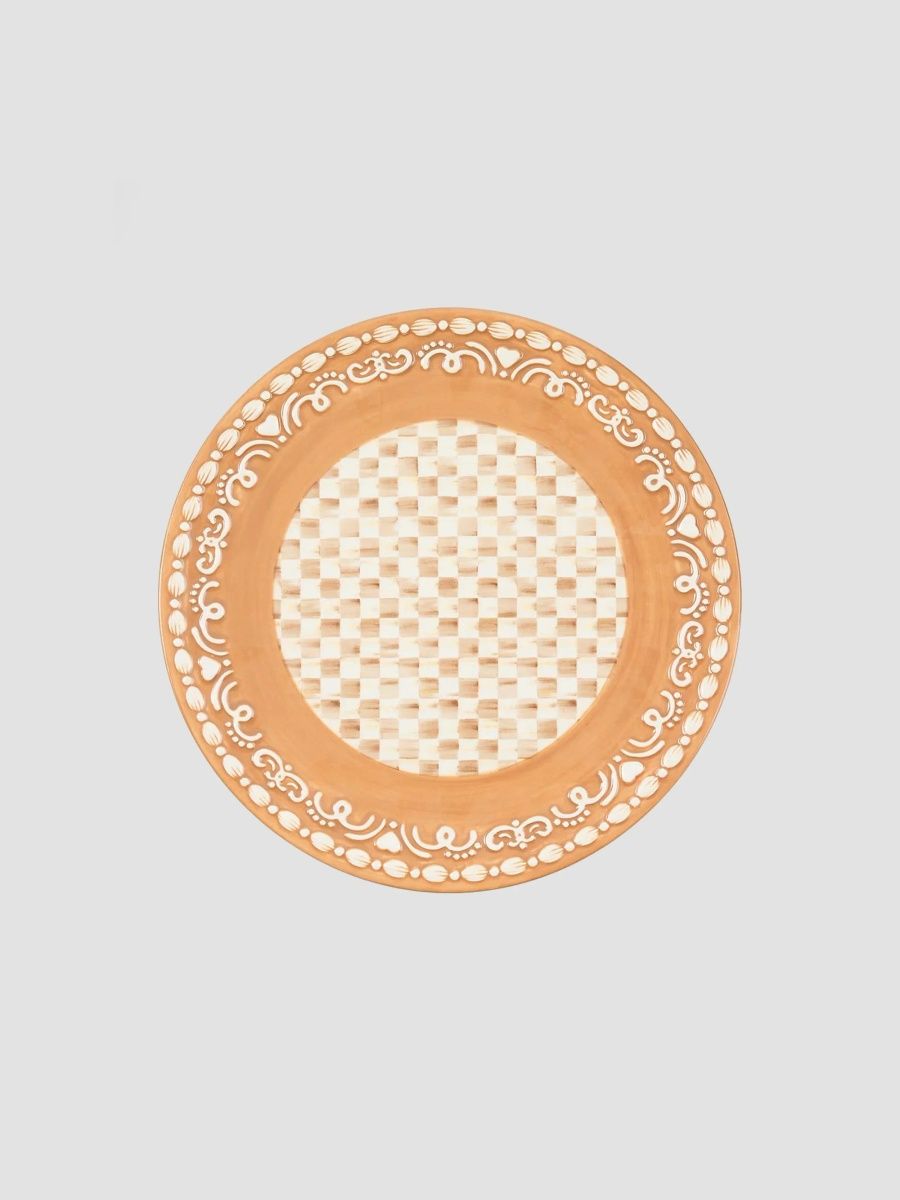 MacKenzie-Childs Mocha Check Ceramic Tray