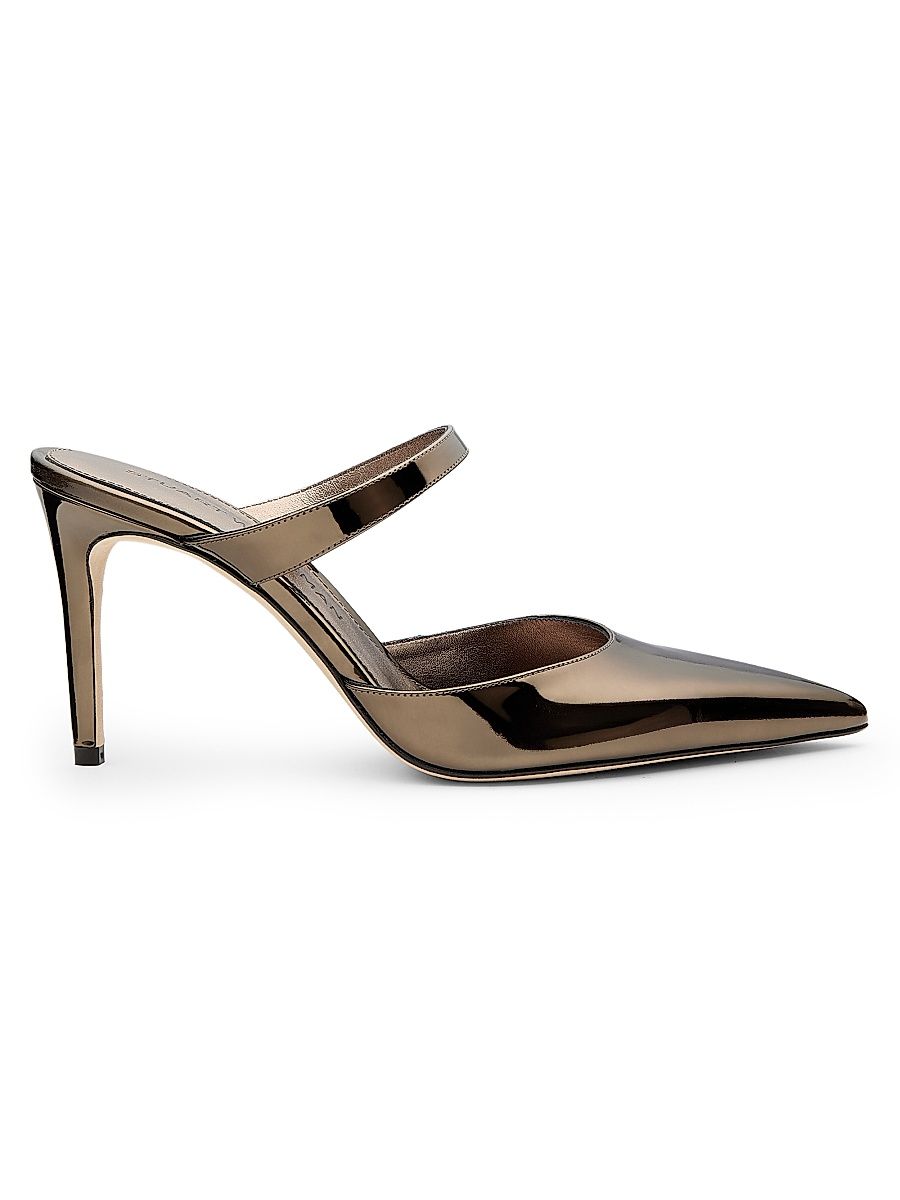 Women's Stuart Power 85MM Patent Leather Mules - Cigar - Size 9.5