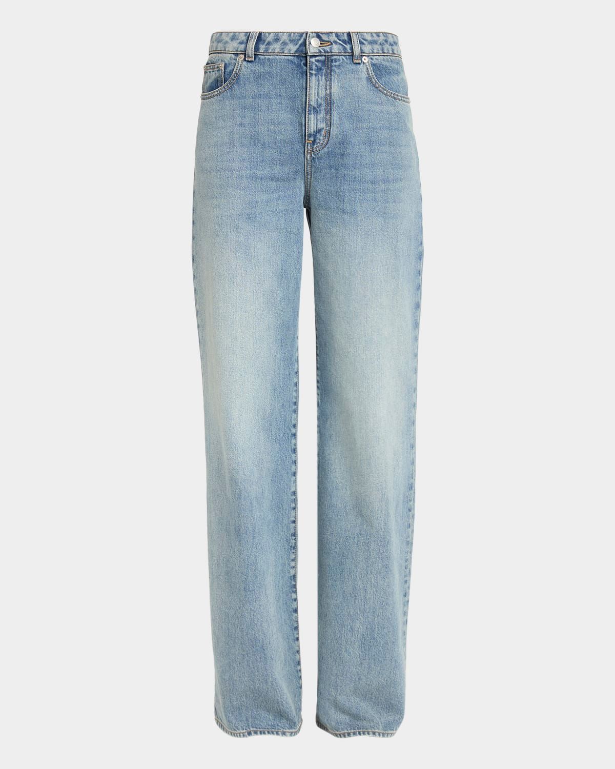 Mid-Rise Relaxed-Leg Denim Trousers