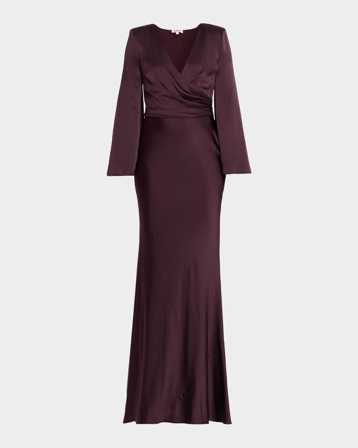 Manon Surplice Satin Maxi Dress
