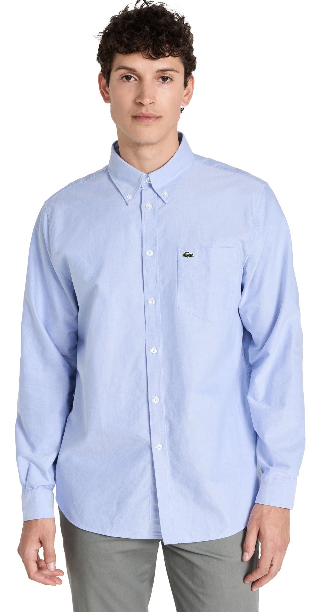 Lacoste Regular Fit Oxford Cotton Shirt Blue S