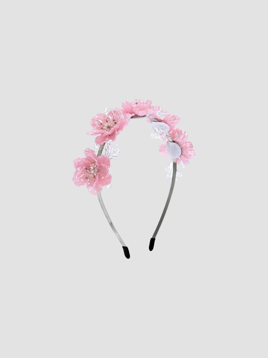 Tulleen Girl's Girl's Floral Embellished Headband - Pink