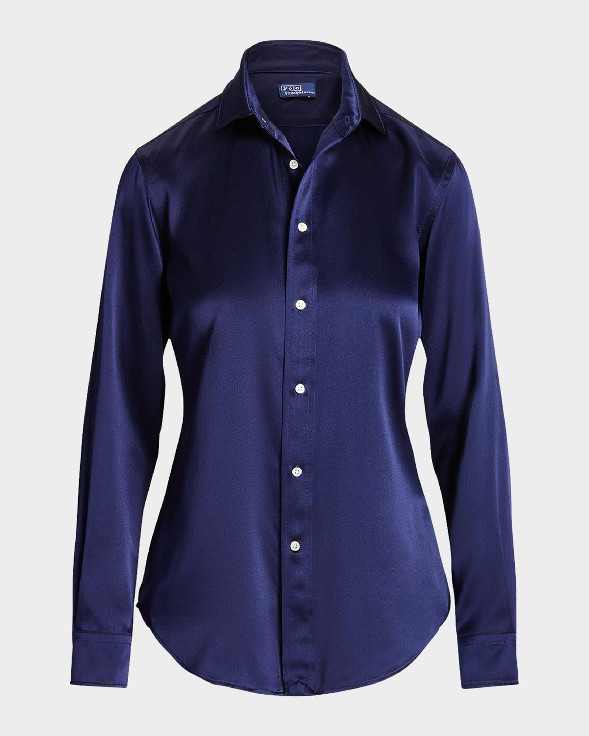 Button-Down Silk Charmeuse Shirt