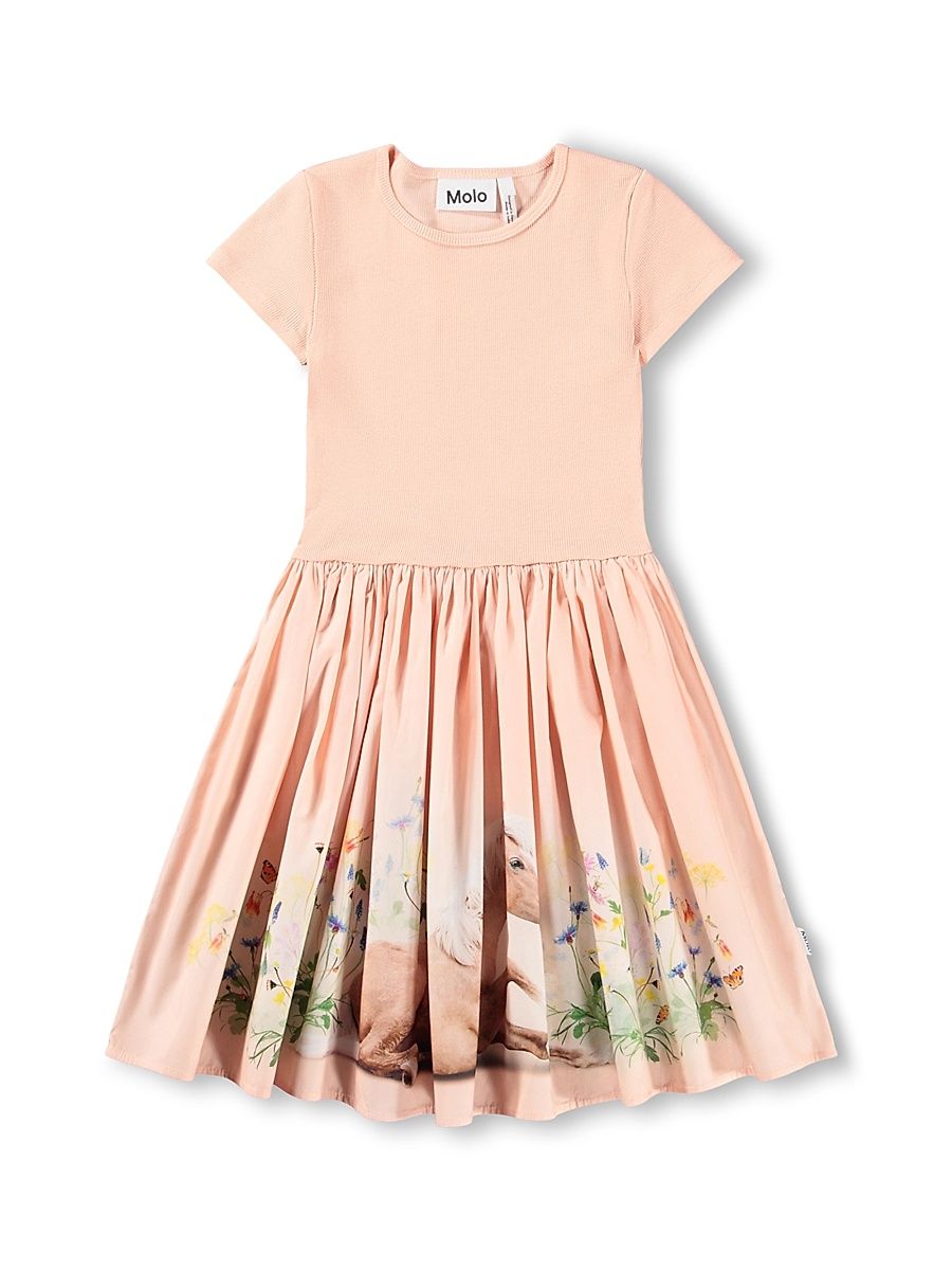 Little Girl's & Girl's Ribbed Horse Print Dress - Siesta - Size 11