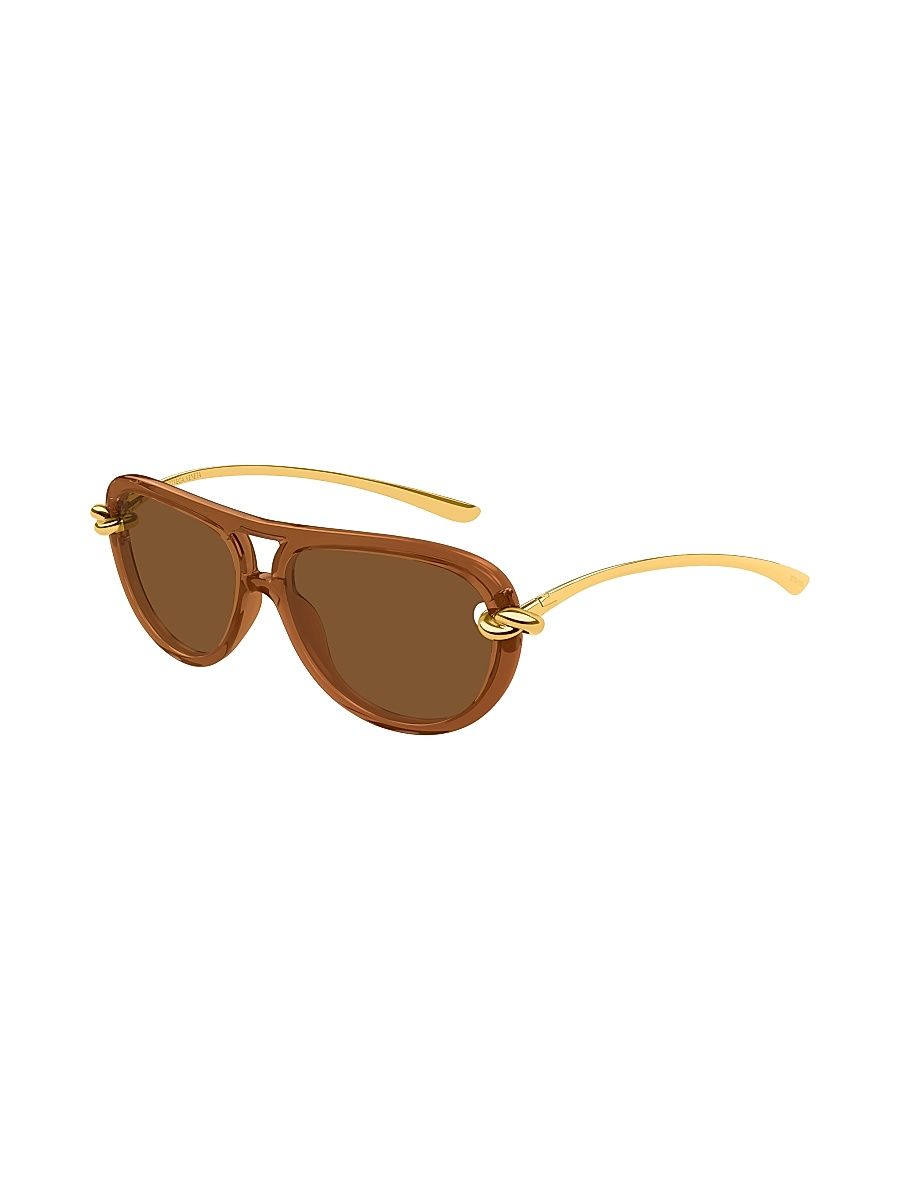 Women's Knot 58MM Aviator Sunglasses - Brown