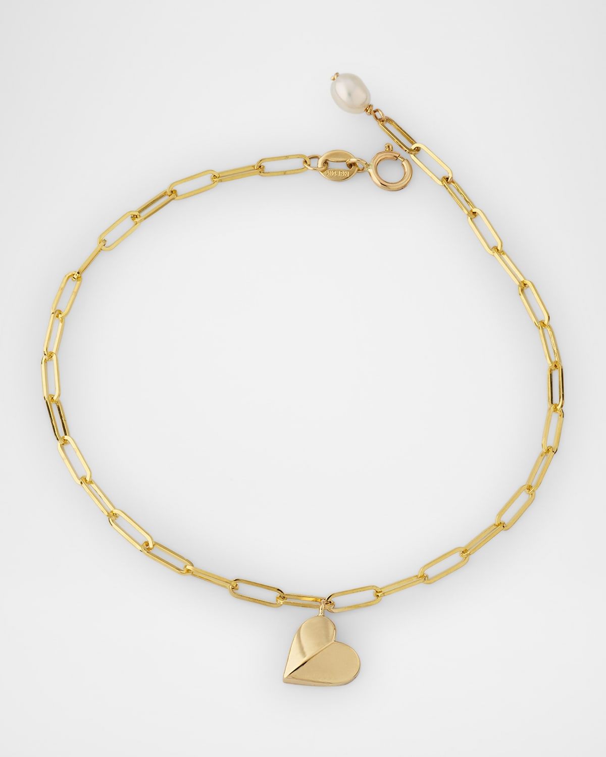 Folded Heart Link Bracelet