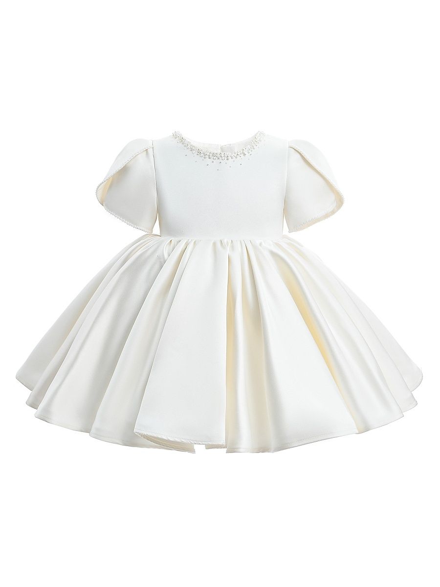 Little Girl's Pearl-Accented Dress - Ivory - Size 6