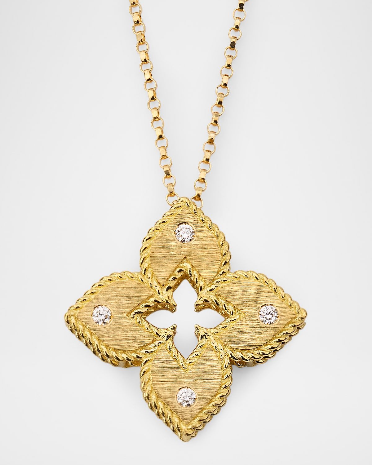 Venetian Princess 18K Yellow Gold Diamond Pendant Necklace, 0.06tcw