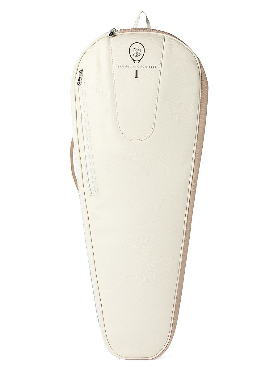 Grained Leather Tennis Racket Cover Bag - Panama