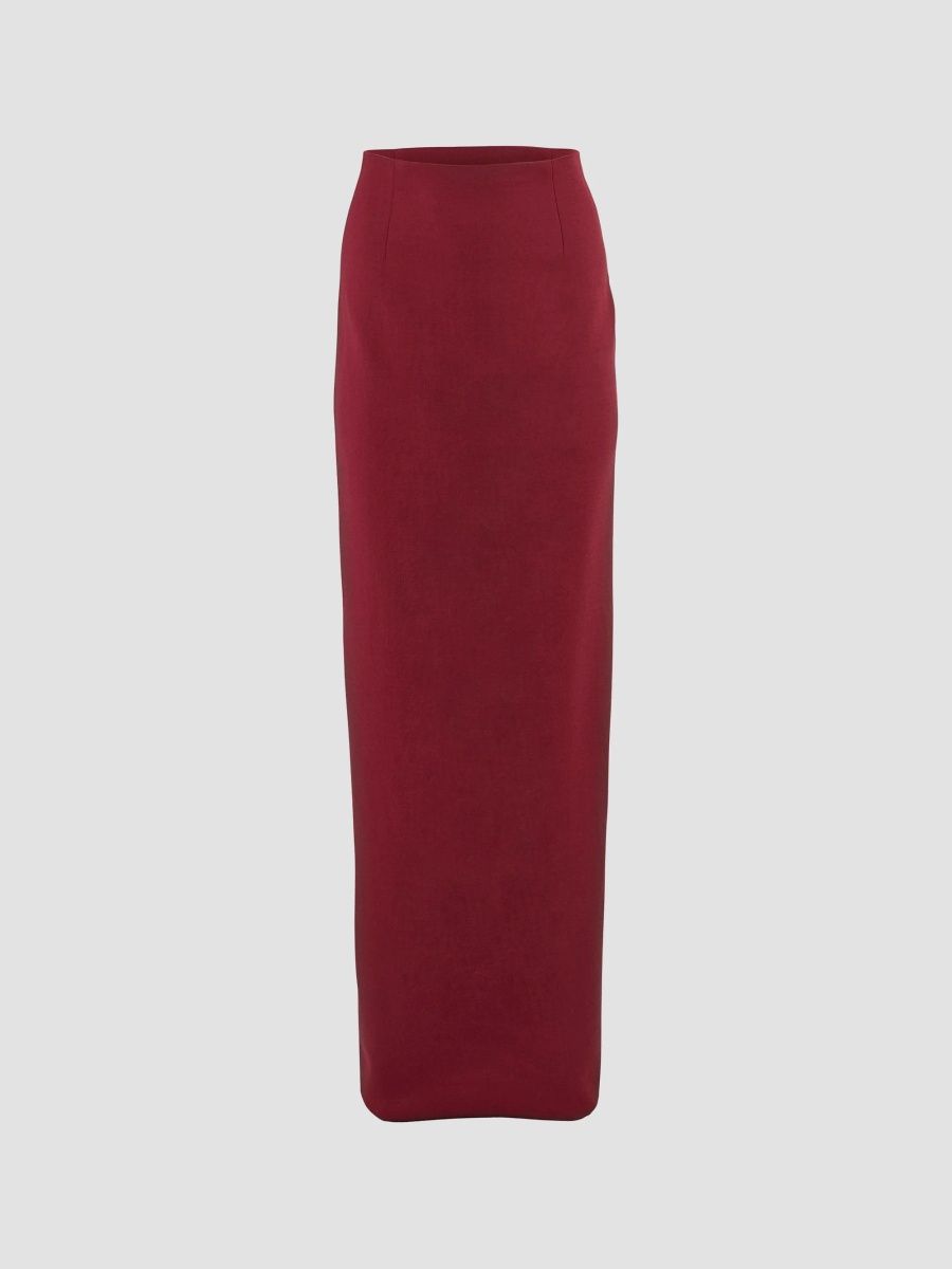 Carolina Herrera Women's Stretch Virgin-Wool Pencil Skirt - Rioja - Size 12