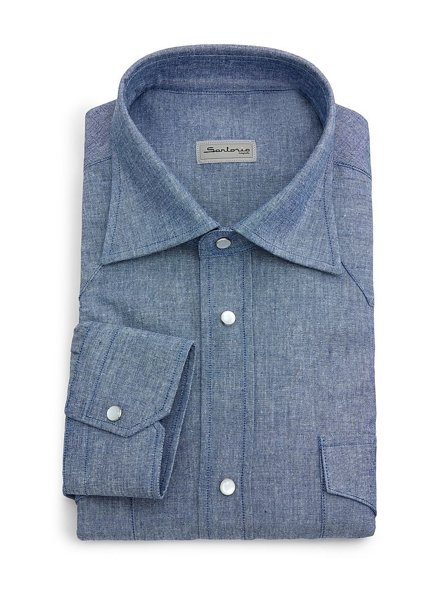 Men's Texas Cotton Shirt - Blue - Size 16