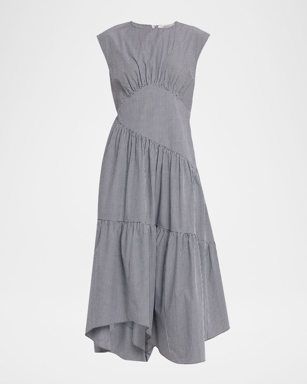 The Check Gathered Midi Dress