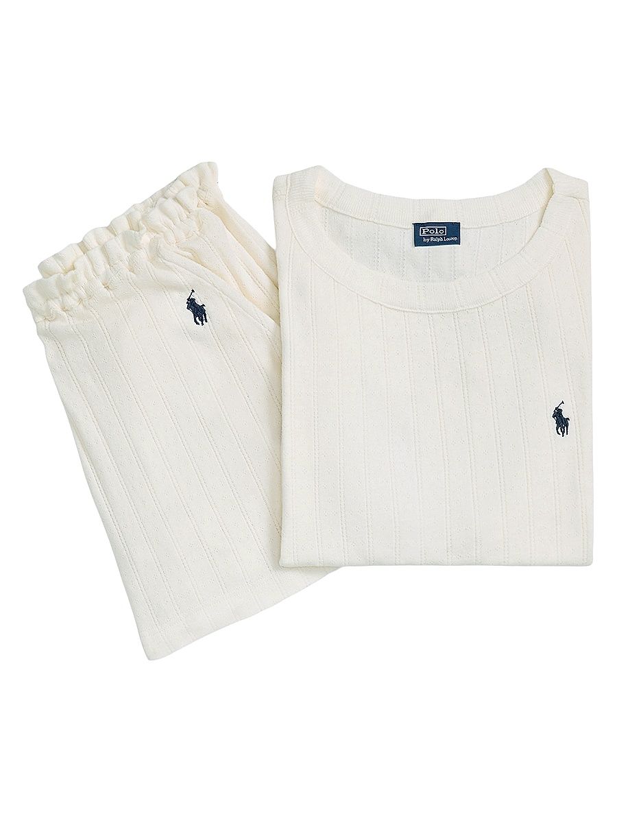 Women's Polo Pointelle Cami Short Pajamas - Egret - Size XL