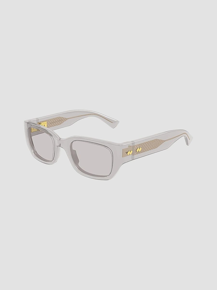 Bottega Veneta Women's Intrecciato Wirecore 52MM Rectangular Sunglasses - Grey