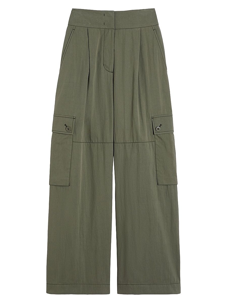 Women's Cotton Gabardine Trousers - Dark Green - Size 14