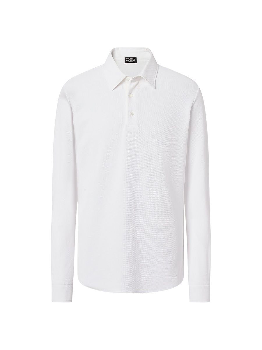 Men's Cotton Polo Shirt - Optical White - Size XXXL