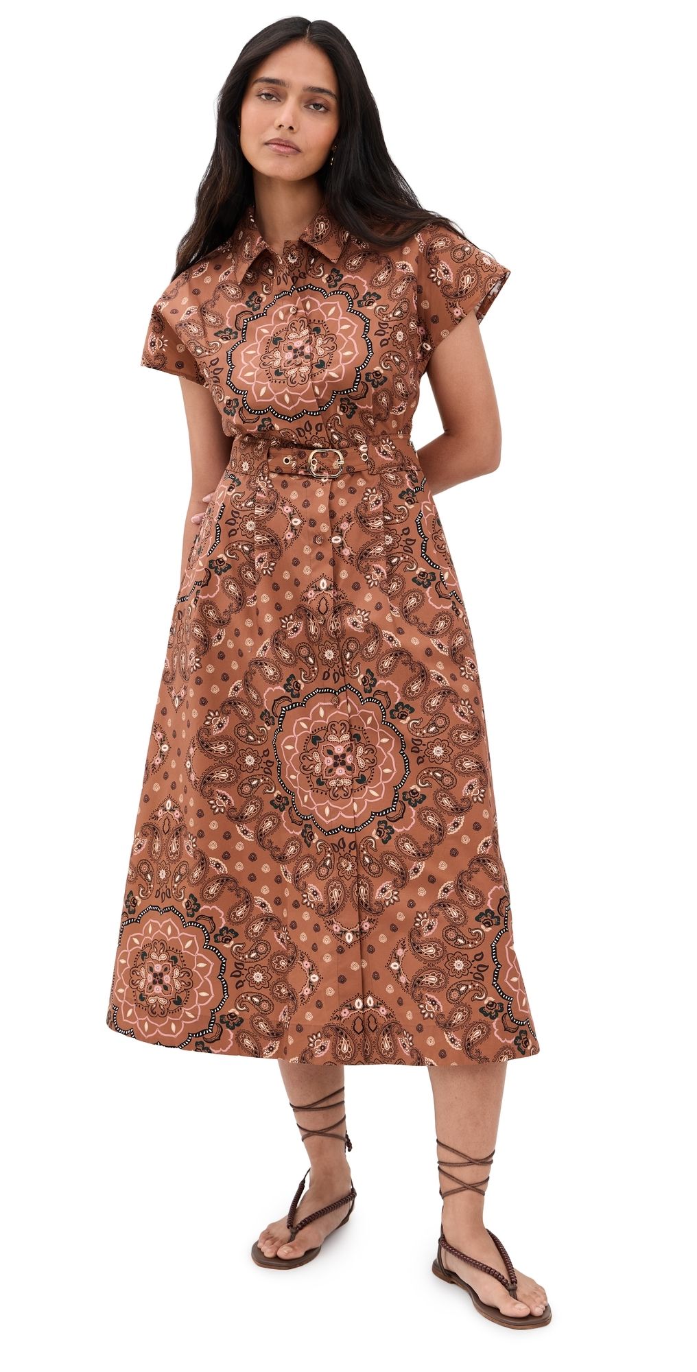 Cara Cara Sawyer Dress Bandana Camel 4