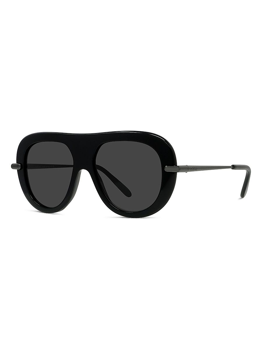 Men's Slim 52MM Pilot Sunglasses - Black